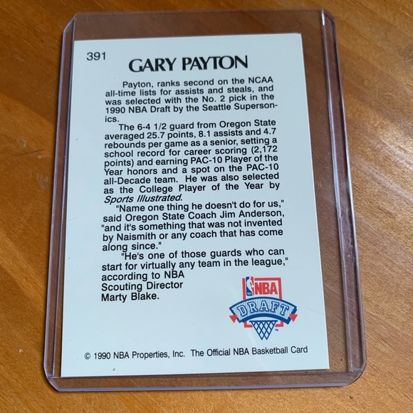 Gary Payton rookie card 1990 nba hoops - Picture 2 of 3